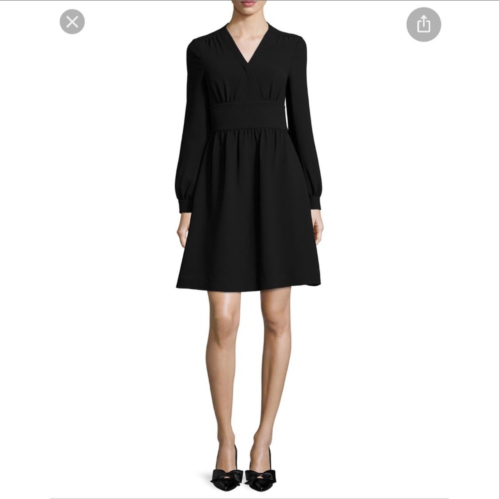 Kate Spade long sleeve black dress w/ belt
